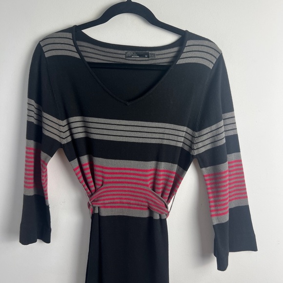 Prana Women's Medium Sydney Long Sleeve 3/4 Sleeve Tie Back Knit Dress Soft - Picture 4 of 11